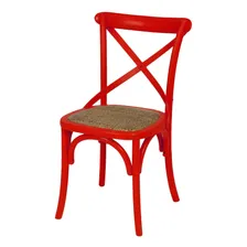Cadeira Katrina Paris Com Assento Em Rattan - Vermelha Estrutura Da Cadeira Vermelho Foto  mini 1