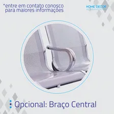 Cadeira Longarina 2 Lugares Cromada Sem Estofado Mak Decor Foto mini  3