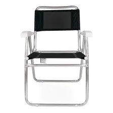 Cadeira Master Aluminio Mor Larga Reforçada Pescaria Praia Cor Preto Foto mini 1