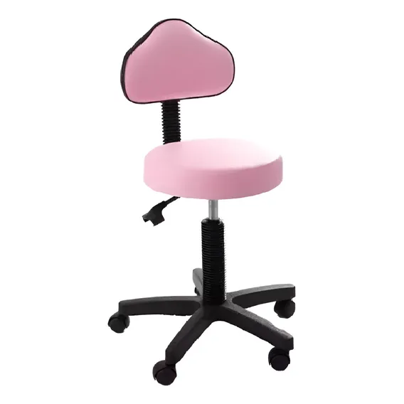 Cadeira Mocho Estética Com Encosto Verona Rosa Pink Foto 1