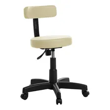Cadeira Mocho Giratoria Revestimento Courissimo Bege Foto mini 1