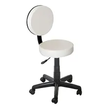 Cadeira Mocho Girat贸rio Com Encosto Regulagem Altura Branco Foto mini 1
