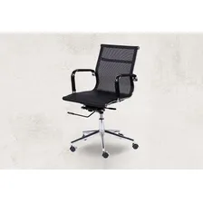 Cadeira Office Eames Tela Baixa Girat贸ria Preta Foto mini 3