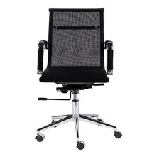 Cadeira Office Eames Tela Baixa Girat贸ria Preta Foto mini 1