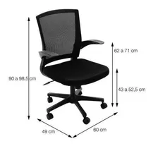 Cadeira Office Em Tela Com RodÃzio 3314 Or Design Ee Cor Preto Material do estofamento Náilon Foto mini 1
