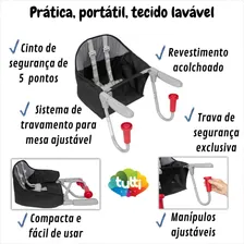 Cadeira P/ Alimentação Portátil P/ Bebê Preta Tutti Baby Foto mini 3