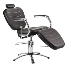 Cadeira Para Salão Maquiadora Top Make Reclinável Hidráulica Dompel Marrom Foto mini 2