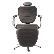 Cadeira Para Salão Maquiadora Top Make Reclinável Hidráulica Dompel Marrom Foto mini 3