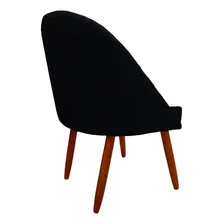 Cadeira Poltrona Mesa De Jantar Meia Lua Ou Clinica Visammer Cor Preto Desenho Do Tecido Suede Foto mini  2