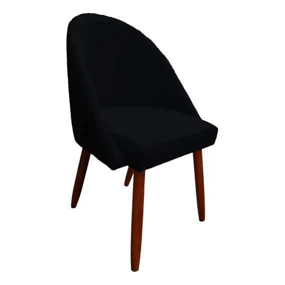 Cadeira Poltrona Mesa De Jantar Meia Lua Ou Clinica Visammer Cor Preto Desenho Do Tecido Suede Foto 1