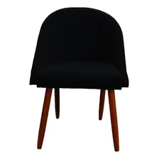 Cadeira Poltrona Mesa De Jantar Meia Lua Ou Clinica Visammer Cor Preto Desenho Do Tecido Suede Foto mini  3