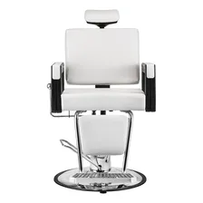 Cadeira Poltrona Reclinável Barbeiro Salão De Beleza Square Barber Branco Dompel Foto mini  2