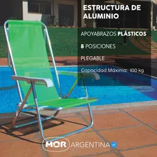 Cadeira Praia Reclinável Alumínio 8 Posições Anis - Mor Foto mini 2