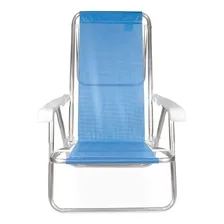 Cadeira Praia Reclinável Alumínio 8 Posições Azul - Mor Foto mini 4