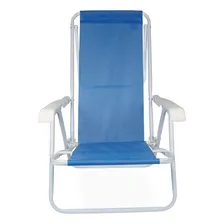 Cadeira Praia Refoçada Reclinável Aço 8 Posições Azul - Mor Foto mini 2