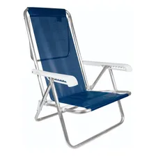 Cadeira Reclinável 8 Posições Alumínio Praia Piscina Mor Cor Azul Foto  mini 1