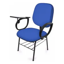 Cadeira Universitária Diretor Palito C/ Porta Livros Cor Azul Foto  mini 1