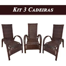 Cadeira Varanda Fibra Sintética Resistente Kit De Jardim Foto mini  3