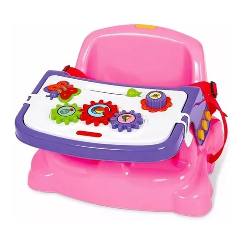 Cadeirinha Bebê Alimentação Didática 2 Em 1 Portátil Cor Rosa Foto 1