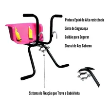 Cadeirinha Infantil Bike Baby Passeio Infantil Dianteira Cor Cadeirinha Rosa Foto mini  3