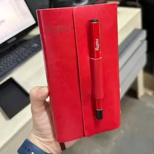 Caderneta Caderno Anotação Com Caneta Personalizado Presente Cor Vermelho Foto mini 4