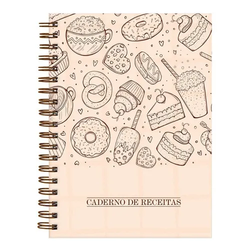 Caderno De Receitas Doces Sobremesa Nude 18x25cm Foto 1