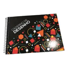 Caderno Desenho 96 Folhas Cartografia Papelaria Escolar Cor Caderno desenho cartografia deitado Foto  mini 1