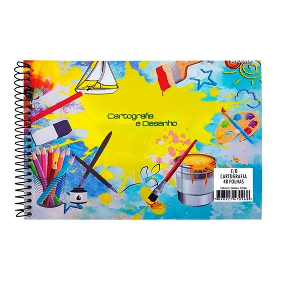 Caderno Espiral Capa Dura De Desenho E Cartografia 48fls Foto 1