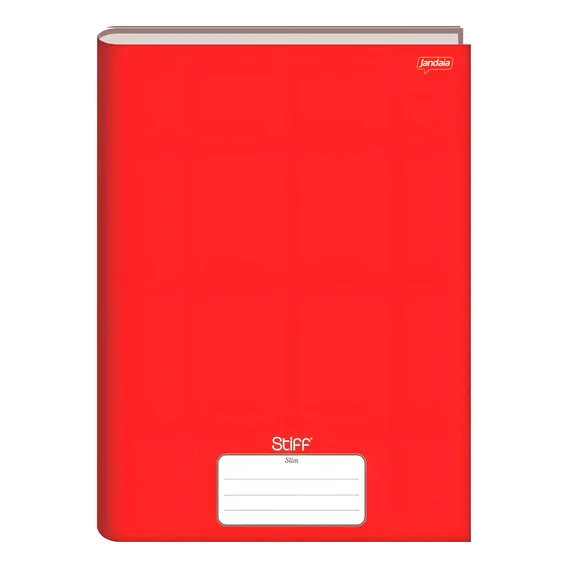 Caderno Grande Brochura Capa Dura 80fls Vermelho Jandaia Foto 1