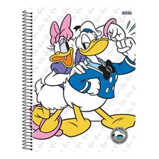 Caderno Pato Donald 10 Materias Espiral Pautado 160fls Cor Branco Foto mini 1