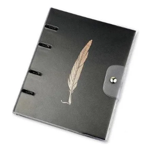 Caderno Planne Fichário Otima Pvc 10x1 Ultra Noir Pena Foto 1