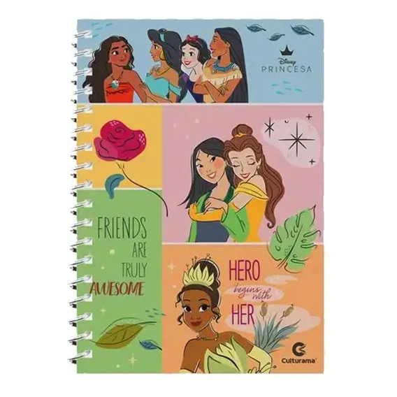 Caderno Princesas Disney Culturama Pautado 80 Fls. 1 Matéria Foto 1