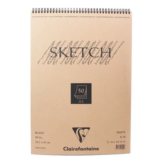 Caderno Sketchbook 90g/m² A3 Clairefontaine Foto 1