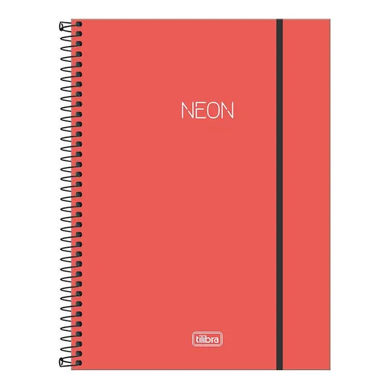 Caderno Univ 10x1 Neon Laranja 160 Fls Tilibra Foto 1