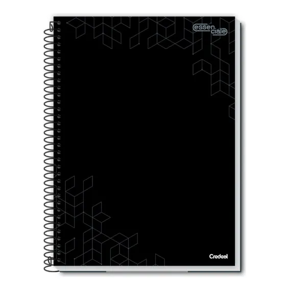 Caderno Univ. Capa Dura 80 Folhas Essenciale - Preto Foto 1