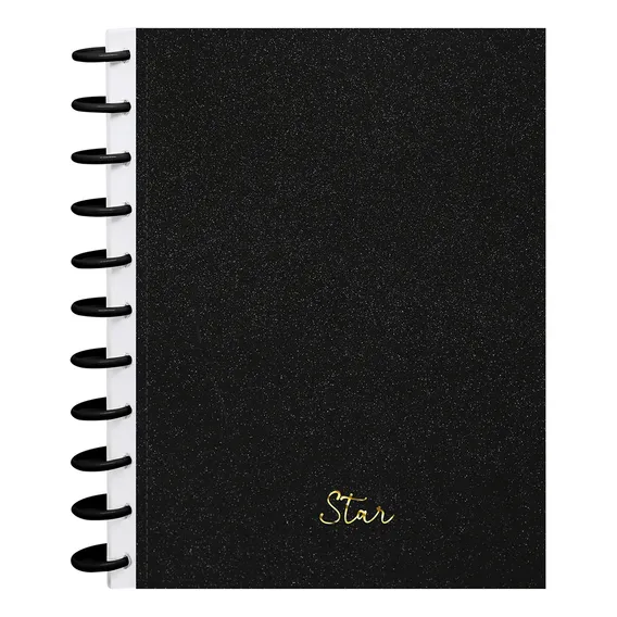 Caderno Universitário Personalizado Preto Divisórias 1x1 Foto 1
