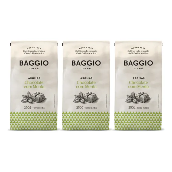 Café café torrado e moído Baggio Cafe Torrado em sachê 0.75 kg pacote x 3 Foto 1