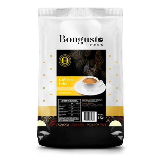 Café Com Leite Solúvel Adoçado Em Pó Bongusto Vending 1kg Foto 1