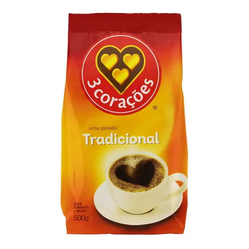 Café em pó 3 Corações Tradicional 500g Foto 1