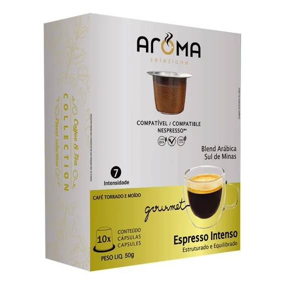 Café Espresso Intenso Aroma Selezione 50g com 10 Cápsulas Foto 1