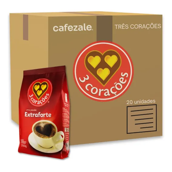 Café Três Corações Extra Forte Moído Kit 20 Pacotes 250g Foto 1