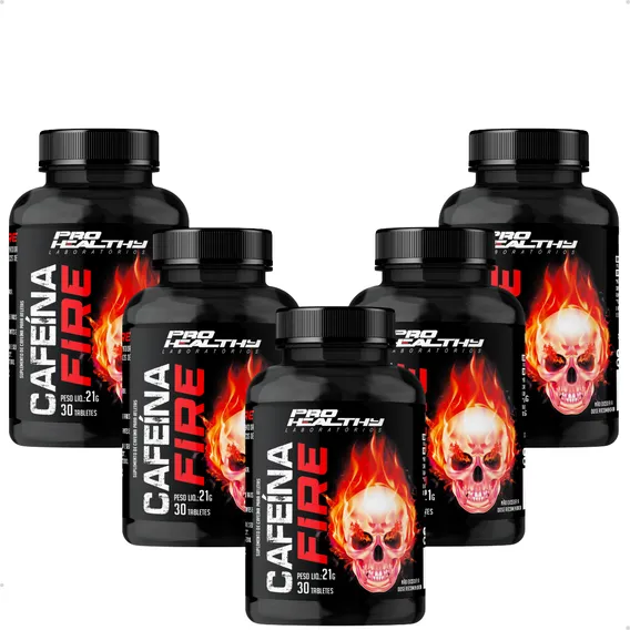 Cafeína 420mg Fire Tabletes - 5x Potes 30 Unid - Pro Healthy Sabor Sem Sabor Foto 1