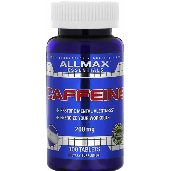 Cafeína Em Cápsula Allmax Caffeine 200mg 100 Tabs Importado Foto 1