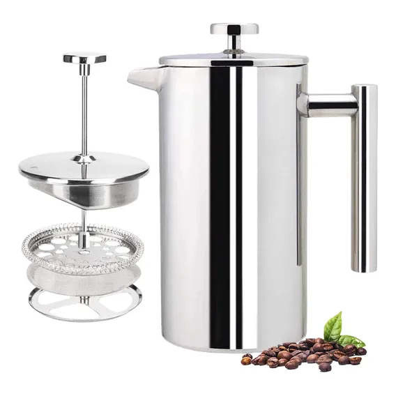 Cafeteira Francesa Cremeira 800ml Aço Inoxidável Foto 1