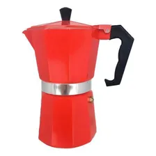 Cafeteira Italiana AlumÃnio Para 6 Cafezinhos Vermelho-5748 Foto mini 1