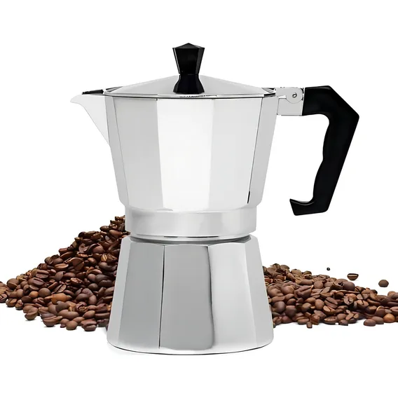 Cafeteira Manual Aluminio Italiana 3 Tazze Café Expresso Cor Cafeteira Manual Italiana Prateada Cafeteira Italiana Manual Cafe Expresso Foto 1