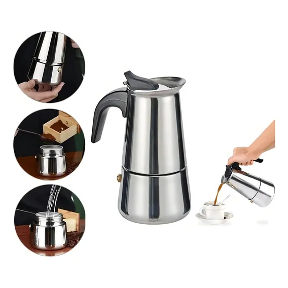 Cafeteira Moka Italiana Express 6 Xícaras Inoxidável 300ml Foto 1