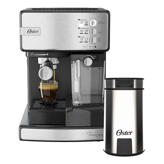 Cafeteira Nova Primalatte Inox E Moedor De Café Oster 127V Foto 1