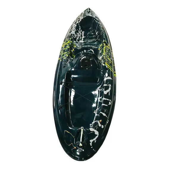 Caiaque P1 Modelo Pesca Camuflado Com Remo E Suporte De Vara Cor Preto Verde Branco Foto 1