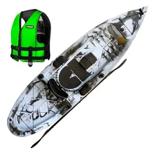 Caiaque Pesca Robalo Caiaker + Colete - Melhor Cor Mármore Foto mini 1